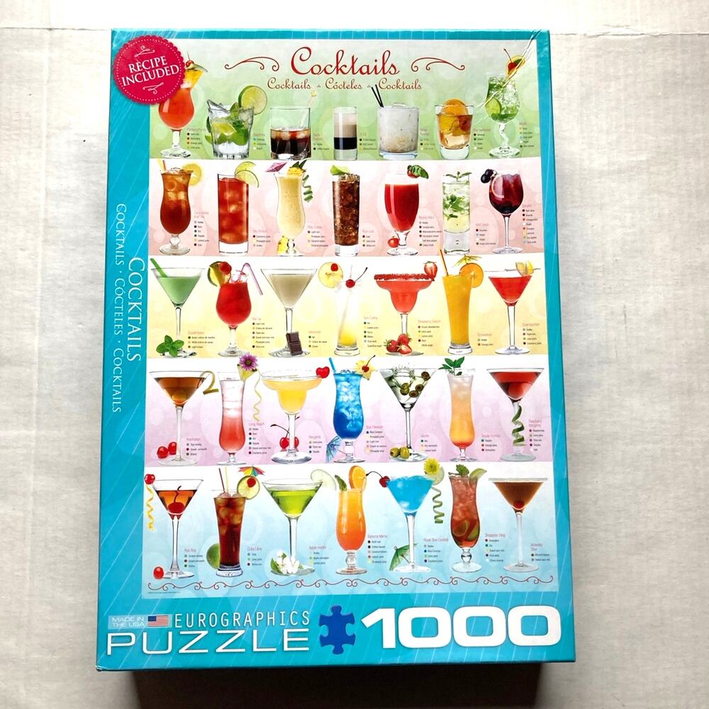 Eurographics 1000 Piece Jigsaw Puzzle: Cocktails - Pre-Owned